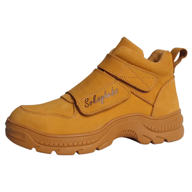 Botas de seguridad de cuero nobuk, zapatos de buena calidad, color amarillo