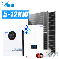 Système solaire hors réseau 5 kW 10 kW 12 kW, système d'énergie solaire 20 kW, système solaire hybride avec batterie