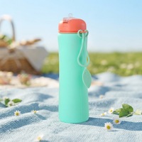 Vente directe d'usine, tasse à café en silicone écologique, bouteille d'eau pliable antidérapante avec couvercle, cadeau pour la rentrée scolaire, randonnée