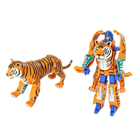 Juguete de Deformación de Tigre a Robot con Articulaciones Móviles de Plástico para Niños, Figura de Acción Animal 2 en 1
