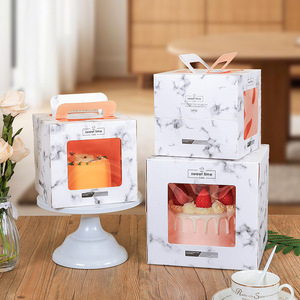 กล่องกระดาษใส่เค้กแบบมีหน้าต่าง พับได้ สำหรับขนม โดนัท ขนมปัง แซนวิช ซูชิ ทำจากวัสดุรีไซเคิล - Product Image 3