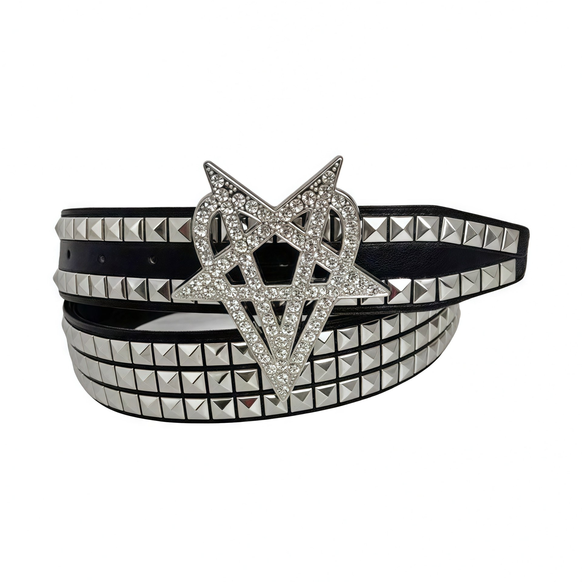 Cintura piramidale con stella di strass