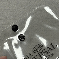 Sac d'emballage pour bijoux transparent personnalisé avec logo, fermeture à bouton, style enveloppe, pochette en plastique transparente pour accessoires