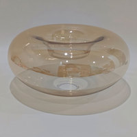 Abat-jour de remplacement en verre électroplaqué à fond concave moderne, couleur gris fumé ambre, pour éclairage suspendu intérieur