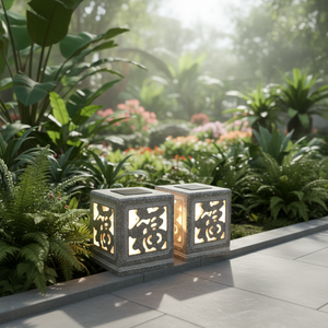 Lanterne <span class=keywords><strong>solaire</strong></span> en pierre zen <span class=keywords><strong>japonaise</strong></span> : accent de jardin serein pour les allées - Product Image 1