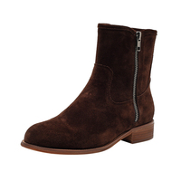 Bottines décontractées pour femmes en cuir véritable respirant, confortables, à lacets, bout pointu, plateforme de 5 cm, automne/hiver