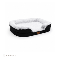 Canapé-lit semi-fermé pour chien avec housse amovible et lavable, surface en tissu peluche, pour les vendeurs en gros et les marques privées