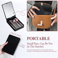 Ensemble de pinceaux de maquillage BS-MALL avec miroir de voyage, 14 pièces, logo personnalisé, or champagne, taille portable, petits pinceaux pour le visage, le fond de teint et les yeux