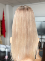 Perruque Lace Front HD 13x5 SHY, Cheveux Humains Blond 613, Ligne de Cheveux Naturelle, Couleur Salon, Dentelle HD, Nœuds Blanchis, Fabrication OEM ODM