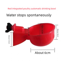 Nouvelle Abreuvoir Automatique en Plastique pour Poulets, Bol à Eau Rouge pour l'Élevage de Volailles, Abreuvoir pour Poussins, Canards, Oies