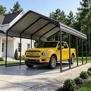 Abri de voiture extérieur en acier au carbone 10x20 pour une seule voiture, toit en tuiles d'acier coloré durable, abri de stationnement préfabriqué multi-scènes à monter soi-même - Product Image 3