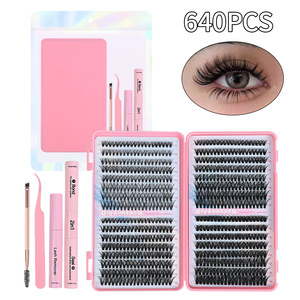 Juego de Pestañas Postizas Individuales en Forma de Libro, Estilo Europeo Americano, Pelo Sintético, Volumen Natural, Pestañas Rizadas y Gruesas 30d 40d - Product Image 2