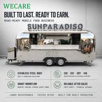 WECARE Chariot de rue personnalisé pour thé, café, churros, tacos, pizzas, kebabs, poulet rôti, remorques alimentaires entièrement équipées