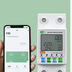 63A TUYA pengukur energi kWh, pelindung atas bawah voltase pemutus sirkuit <span class=keywords><strong>Relay</strong></span>, pengatur waktu kekuatan kWh Meter kehidupan pintar WiFi - Product Image 2