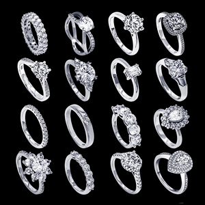 Xingyue-varias joyas de plata de ley 925 chapadas en oro, joyería con incrustaciones de moissanita, diamante, banda de boda, anillo eternity - Product Image 1