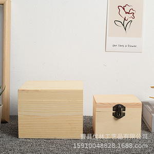 Pine Wooden Storage <b>Box</b> Square Handmade Craft <b>Gift</b> Packaging Customizable Size - Product Image 2