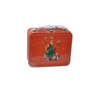 Emballage de boîte à lunch en étain avec impression personnalisée en usine Boîte à lunch en métal personnalisée de qualité alimentaire avec poignée de verrouillage pour cadeau