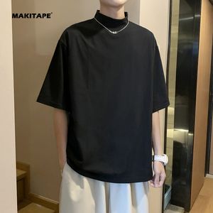 MN232 Camiseta de Cuello Alto Personalizada con Logotipo, Color Blanco y Negro, Manga Corta, Corte Regular, 100% Algodón Ecológico Estampado - Product Image 1