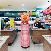 Danseur gonflable publicitaire en forme de cochon en tissu Oxford pour supermarchés et restaurants en extérieur