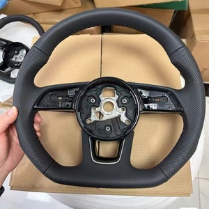 Volante de cuero con detalles para Audi A3 8Y 8P 8V B8 B9 TTS <span class=keywords><strong>A4</strong></span> B8.5 A5 A6 C6 C7 C8 A7 A8 Q3 Q5 Q7 S3 8V S4 S5 Rs3 Rs4 Rs5 Rs7 Tt - Product Image 6