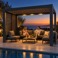Pergola bioclimatique en aluminium avec toit à lames motorisées 3x3 3x4 4x4 3x6 4x6 6x3 6x4m pour villa extérieure