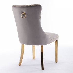 DB Nikki Collection Modern High-End Contemporary <b>Velvet</b> Upholstered <b>Dining</b> <b>Chair</b> Tufted Solid Wood Golden Stainless Steel Luxuri - Product Image 5