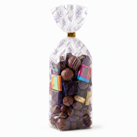 Pochettes personnalisées transparentes à fond plat en OPP et à fond plié |   Sacs en cellophane autoportants avec base en carton pour aliments et bonbons