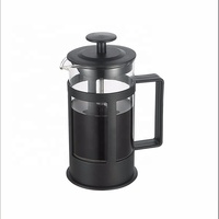 Cafetière à piston moderne en acier inoxydable, écologique, avec verre borosilicate, isolation thermique, résistante à la chaleur, portable, grand couvercle