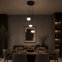 Lampe suspendue multi-têtes en marbre, style nordique minimaliste, pour salon, salle à manger et escalier, en albâtre