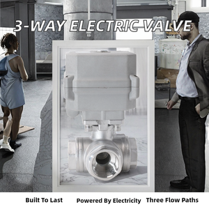 Válvula de Bola Eléctrica de Acero Inoxidable de 3 Vías DN25 de 1'' 12-24VDC y 24VAC 110-230VAC OEM con 1 Año de Garantía - Product Image 2