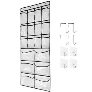 Custom 18 Grid Mesh/Non-Woven Fabric/PVC Door Hanging Storage Bag for Bathroom Kitchen Wardrobe Cabinet Items <b>Shoes</b> - Product Image 2