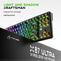 Teclado Mecánico para Juegos Attack Shark X87 Ultra de 87 Teclas, Tri-Modo, 8KHz, Gasket, Intercambiable en Caliente, con Pantalla de Matriz de Puntos para PC y Esports