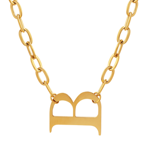 Collar de Acero Inoxidable Chapado en Oro de 18K con Letras, Estilo Vintage, para Mujer, Hip Hop, Minimalista, Cadena de Joyería Moderna - Product Image 1
