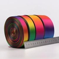 Rouleau de ruban de satin imprimé de 60cm de couleur noire vierge personnalisée pour le vêtement
