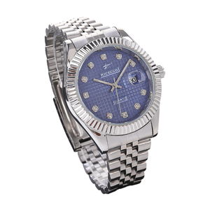 Montre de luxe pour homme, chronographe sport à quartz, étanche, avec date, <span class=keywords><strong>loupe</strong></span>, <span class=keywords><strong>lunette</strong></span> cannelée et index en cristal - Product Image 1