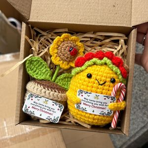 New Crocheted Santa Claus Doll <b>Gift</b> <b>Box</b> Featuring Handmade <b>Christmas</b> Bears, Snowmen, Penguins, and Gingerbread Men - Product Image 2