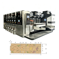 Machine d'impression et de découpe flexographique automatique haute vitesse 3 couleurs pour carton ondulé, idéale pour la fabrication de boîtes en carton