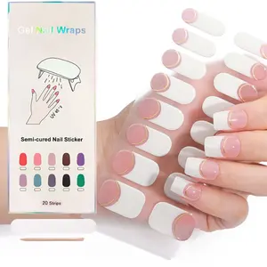 Venta al por mayor diseñador personalizado 3D Nail Art Wraps pegatina mate calcomanías ecológicas tiras Semicurado Gel esmalte de uñas pegatina
