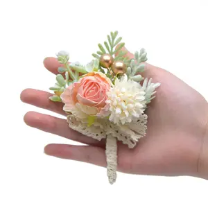 Boutonniere Pin Bloem Prom Pols Bloem Bruiloft Accessoires Bruidsjonkers Bruidsmeisje Corsage Bruidegom Corsages