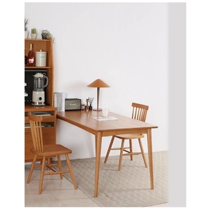 Table à manger rectangulaire en bois massif, bois de cerisier, chêne blanc, structure stable en cadre de boîte, meubles de salle à manger - Product Image 3