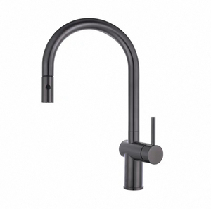 Robinet de cuisine monocommande Kemen en acier inoxydable 304 brossé, design moderne et luxueux, avec douchette extractible, à poser sur le plan. - Product Image 3