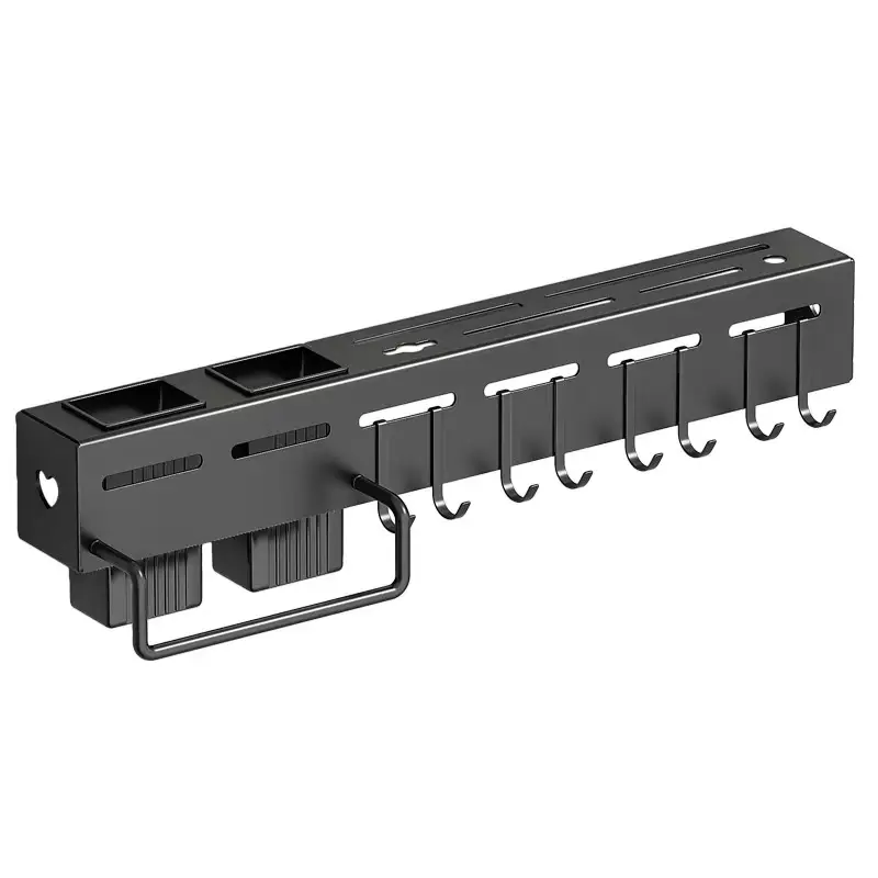 Portautensili in acciaio inossidabile a parete bacchette tubiera multifunzione portaoggetti appendiabiti da cucina senza punzonatura