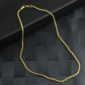 Chunky Twisted Miani Cuban Chain Chocker 18K Gold PVD Plated Stainless Steel Necklaces Snake Rope Chain For Men Women Hip Pop