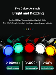 Luz Indicadora de Panel AD16-22 de 22 mm, LED CA CC, Lámpara Piloto de Señal para Equipos, Hecha de Plástico - Product Image 3