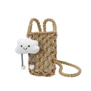 Sac bandoulière ajouré tissé à la main motif nuage hawaïen mignon pour téléphone, collection Printemps 2026, idéal pour les vacances d'été et les loisirs - Product Image 4