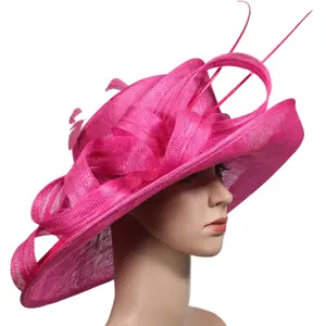 ABPF Sinamay Fabric Ladies Derby Dresses Party Hats Wide Brim