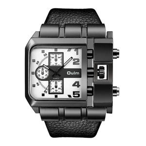 Montre à quartz pour homme Oulm 3364, nouveau design, logo personnalisé, bracelet en cuir, chronographe 24 <span class=keywords><strong>heures</strong></span>, style vintage, sport, Relogio Musculino - Product Image 1