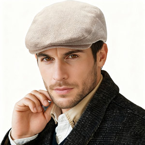 Gorra plana <span class=keywords><strong>de</strong></span> algodón y <span class=keywords><strong>lino</strong></span> estilo Newsboy, vintage, tipo Ivy, <span class=keywords><strong>para</strong></span> conducir, con bordado personalizado, venta al por mayor, directo <span class=keywords><strong>de</strong></span> fábrica, OEM ODM - Product Image 3