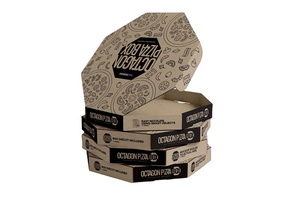 Bán Buôn Biểu Tượng Tùy Chỉnh Thiết Kế In Cấp Thực Phẩm Takeout Sóng Giấy Kraft Các Tông Bát Giác Vòng Bánh Pizza Bao Bì Hộp - Product Image 6