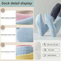 Chaussettes de yoga antidérapantes personnalisées avec logo brodé pour femmes, idéales pour le Pilates